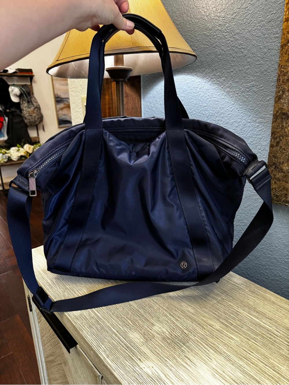 lululemon athletica Carry The Day Navy Shoulder Bag with Crossbody Strap